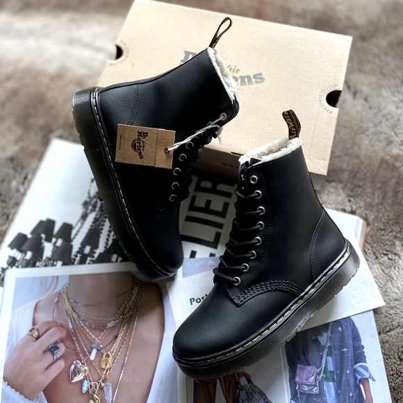 Women's Dr. Martens Zavala Combat Boots Faux Lining - Picture 15 of 16